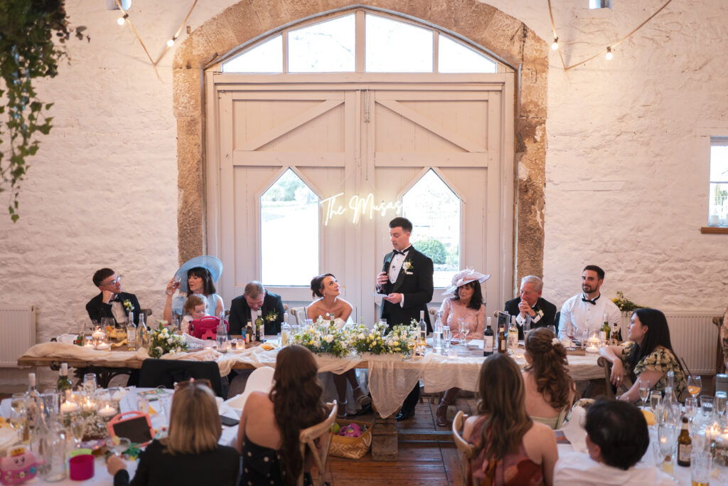 Thomas doing his wedding speech.